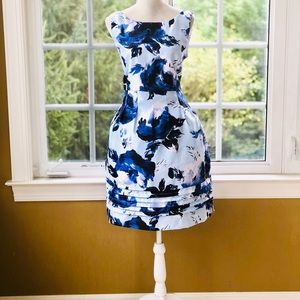 Blue Floral Sheath Dress
